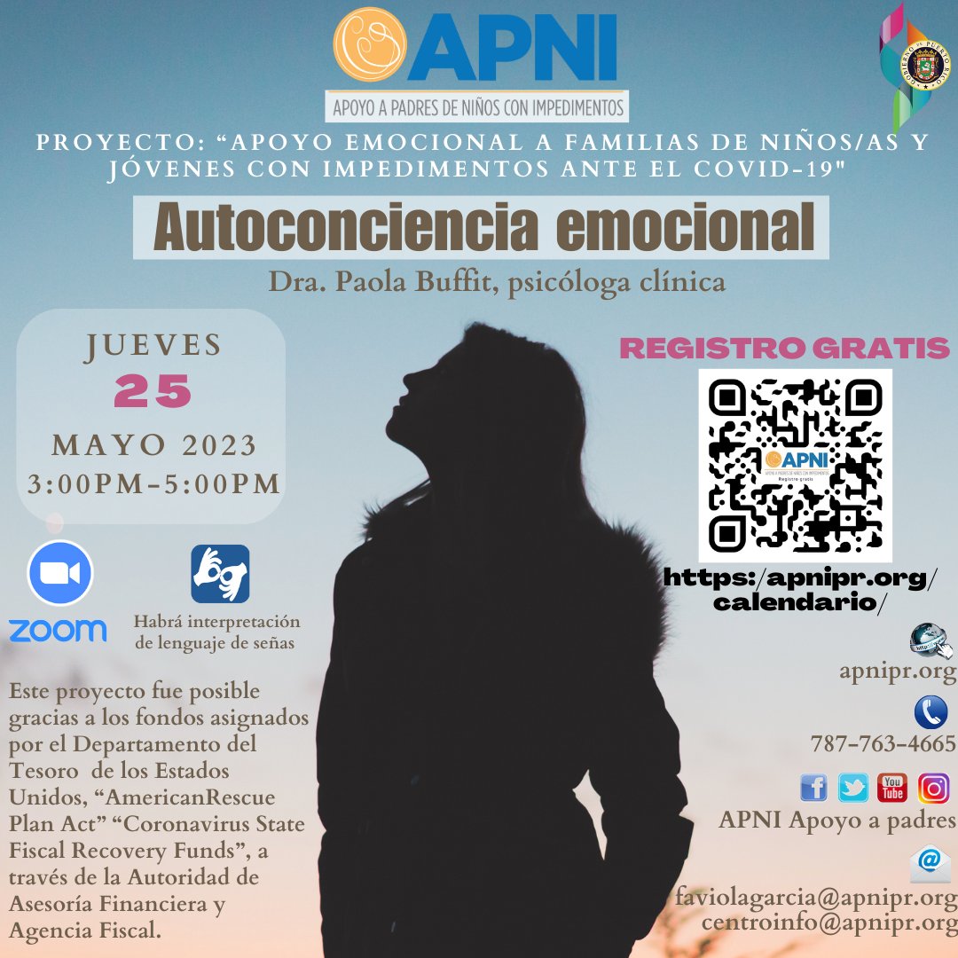 APNI_Apoyo's tweet photo. Esta alerta a tus emociones y cómo manejarlas.
Habrá intérprete de lenguaje de señas.
Certificado de participación disponible.
Regístrate gratis en la bio: https://t.co/cDfrSZiaPg https://t.co/2MimSFeNfG
