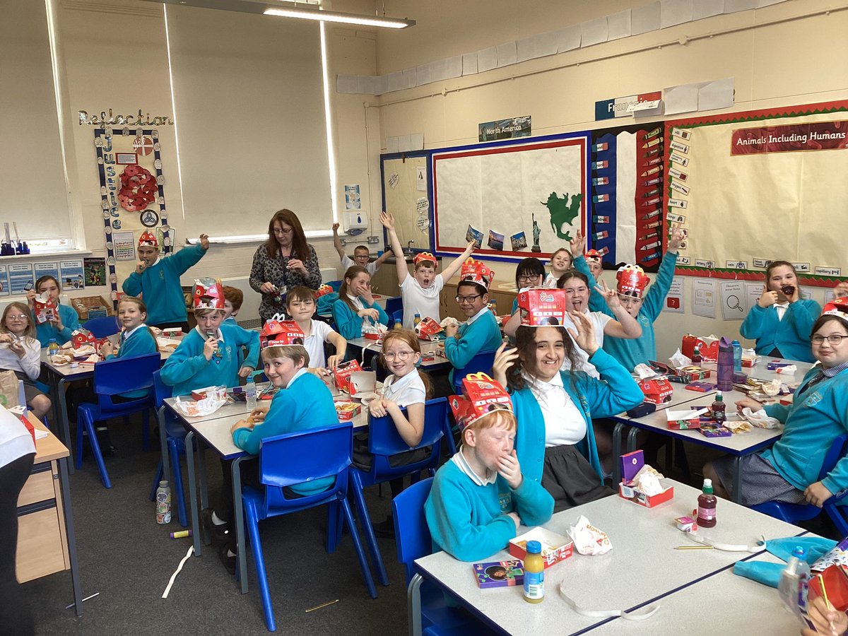 McDonalds treat! SATS IS OVER!
Super impressed with how hard y6 have worked this week. 
Well done, guys 🥳🥳🥳🥳 #Possibilities #Responsibilities #DoAllYouCan