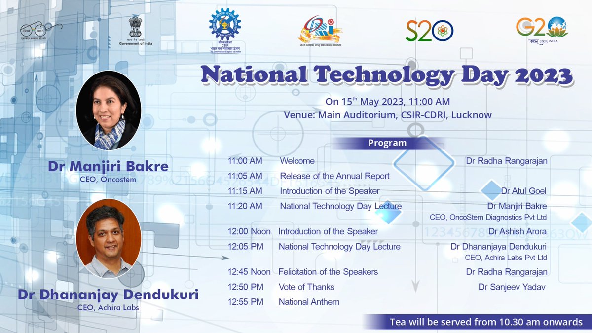 #NationalTechnologyDay celebration @CSIR_CDRI 

@CSIR_IND  @DrNKalaiselvi @IndiaDST @DBTIndia @OncostemD @AchiraDx @PIB @DDNewslive