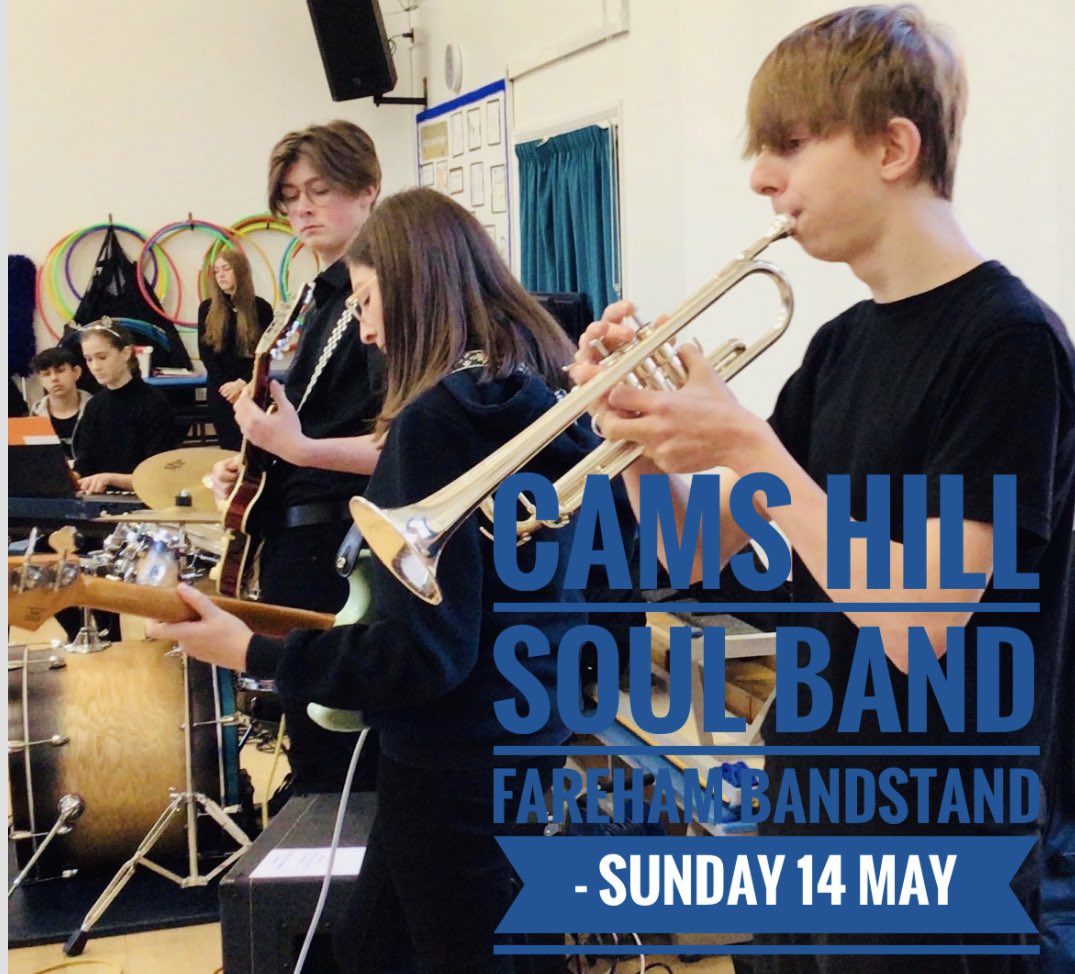 Our fantastic Cams Hill Soul Band are playing this Sunday at the bandstand on Fareham Highstreet. If anyone is around from 1345 to 1415… please come and say hi 👋🏽 #CamsAndProud #CHSSoulBand