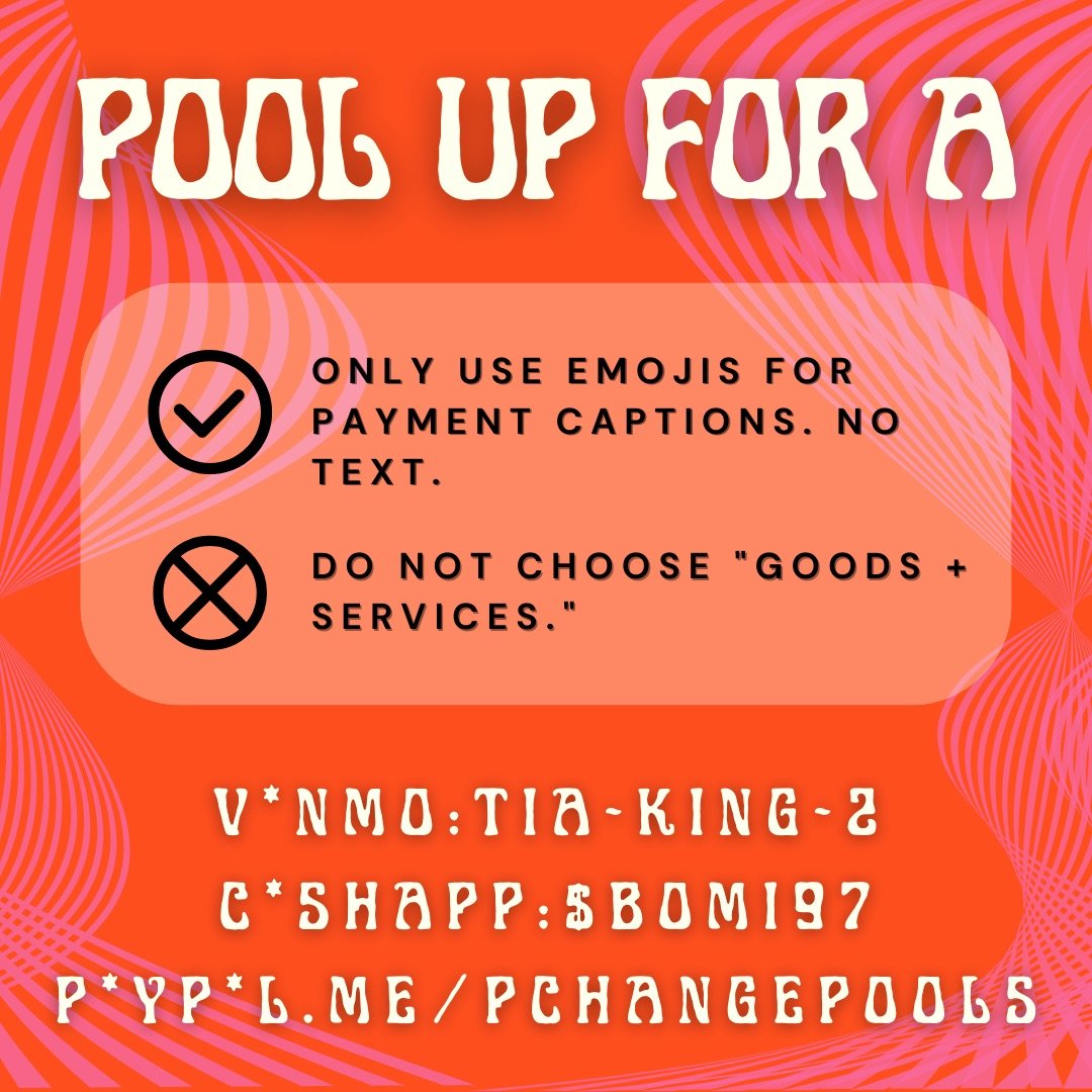 happy Friday friends! 🌞 today we’re pooling for A, a Black, trans, disabled immigrant and caregiver. They and their sister are facing illnesses that keep them from working, and need funds for rent, food, and insurance

💰💰
v*nmo: tia-king-2
c*sh*pp: $bomi97
p*yp*l: pchangepools