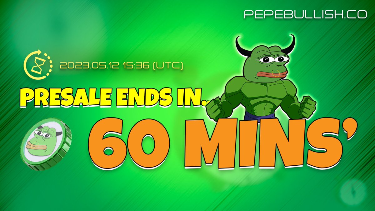 🔥🔥🔥 ONLY 1 HOUR LEFT. GET YOUR $PEPEBULL 

Buy now and go to the moon together!

📌 Come and buy: pinksale.finance/launchpad/0xb9…