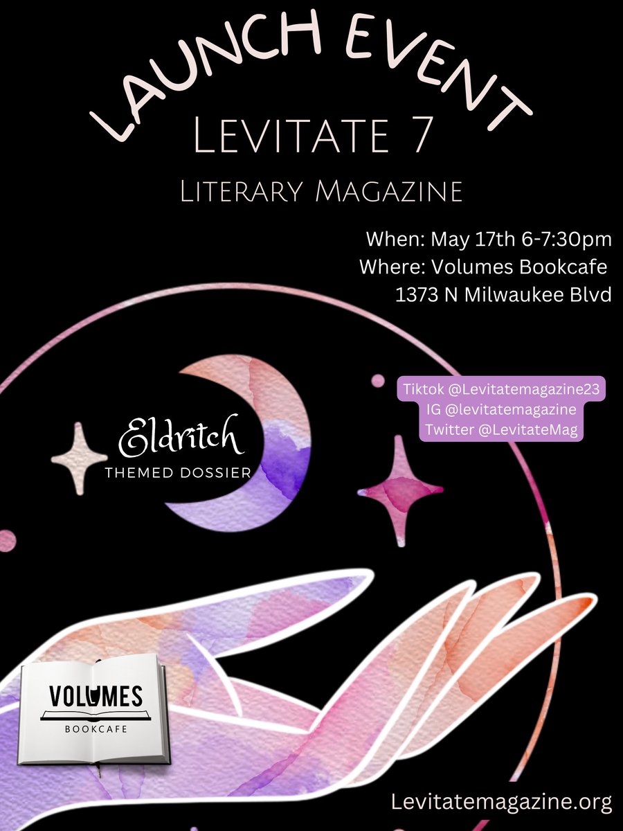 We have FIVE DAYS until the launch event!! Come to <a href="/volumesbooks/">Volumes Bookcafe</a> on the 17th and get a copy, a poster, or enter the raffle to win a free t-shirt!