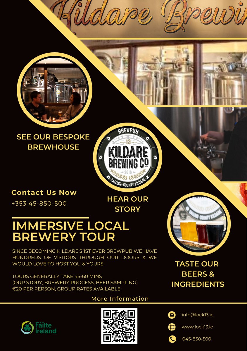 <a href="/Lock13Sallins/">Lock 13 Brewpub Sallins</a> only 10 mins from Killashee, offer an immersive local brewery tour. An ideal activity to add to your break away when staying with us 🍻🍺 #supportlocal #kildareattracrtions #discoverkildare