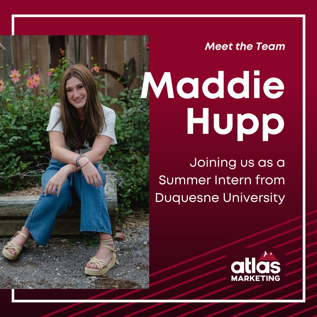 Meet our summer intern, Maddie Hupp! 

Maddie will enter her junior year at Duquesne University this fall, studying Digital Media Arts and Public Relations and Advertising. We're excited to have her creativity on the team for the next few months. 

Welcome to the Atlas, Maddie!
