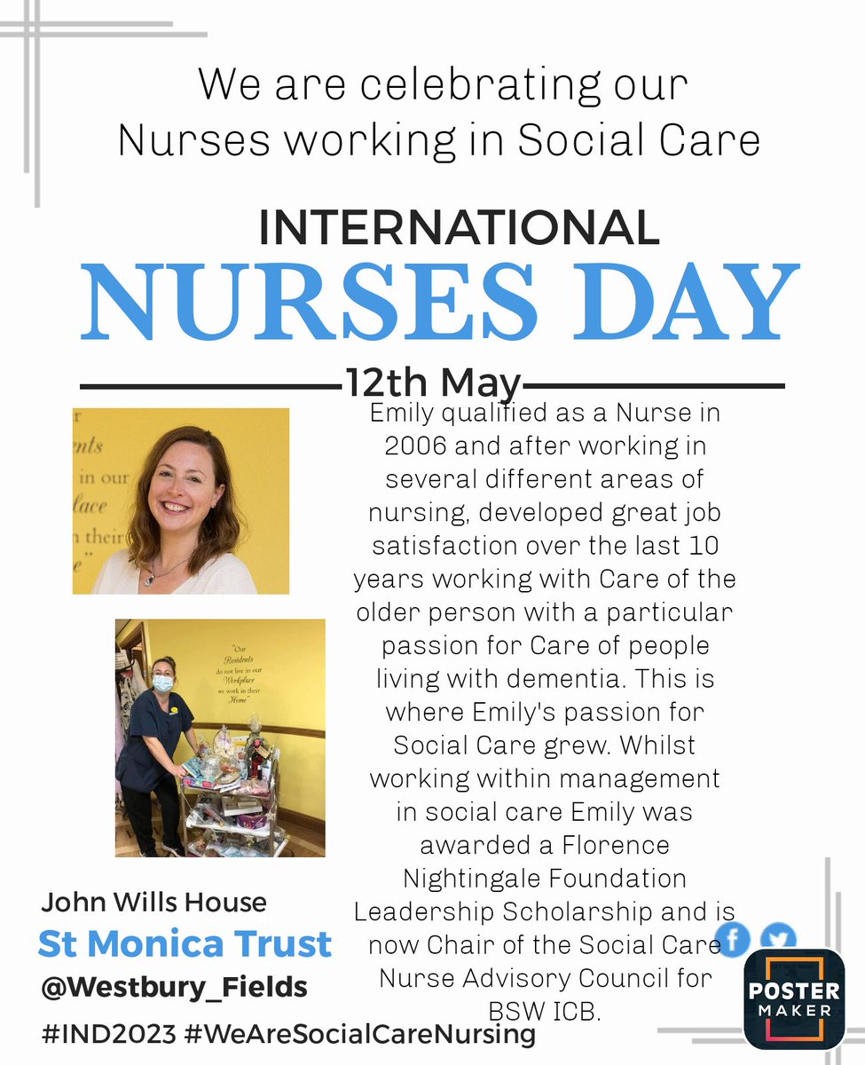 💚 Iɴᴛᴇʀɴᴀᴛɪᴏɴᴀʟ Nᴜʀsᴇs Dᴀʏ 💚Happy #IND2023! John Wills House is celebrating with Cake 🎂🧁🍰 We are celebrating Social Care Nurses by sharing photos & stories of some of our RN's. Thank you to Isabel, @squary0803 & @PimmEmily for sharing!
#WeAreSocialCareNursing