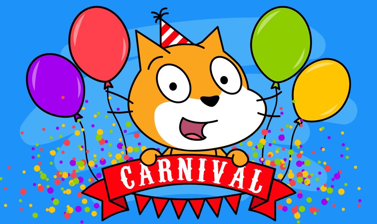 scratch's tweet image. We couldn’t close out #ScratchWeek without an epic birthday party! This year, we’re celebrating with a carnival theme.🎡🥳

Meet us in the Birthday Carnival studio now: ow.ly/Knxg50OmxtK