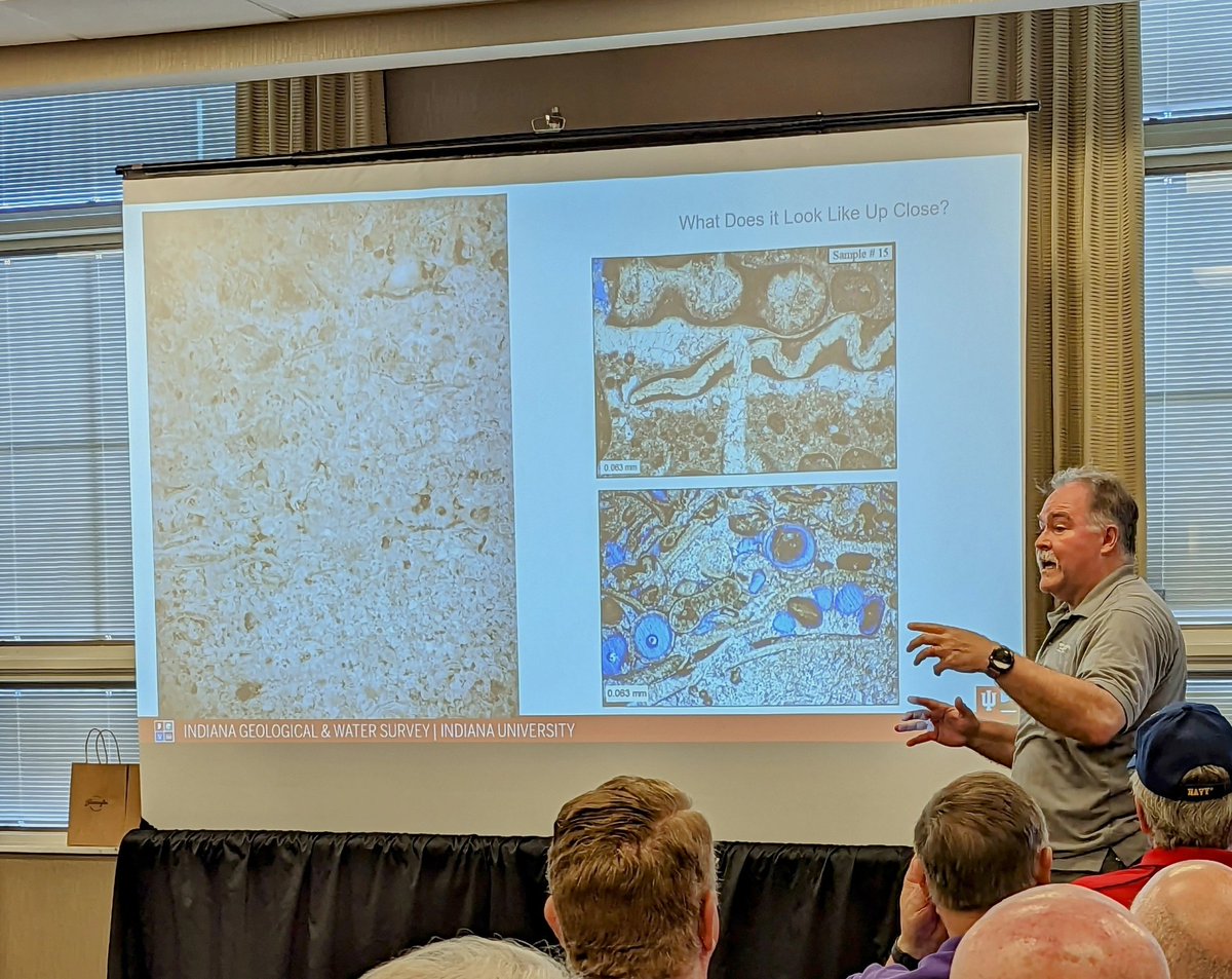 INGeoSurvey's tweet photo. Today @VisitBtown &amp; #IGWSgeologists welcomed the Lions Club to Bloomington for their annual state convention by discussing the geology and history of the Salem Limestone. 

Wish you could have been there? We'll be sharing several resources next month for #LimestoneMonth! https://t.co/jJhRAWArMA