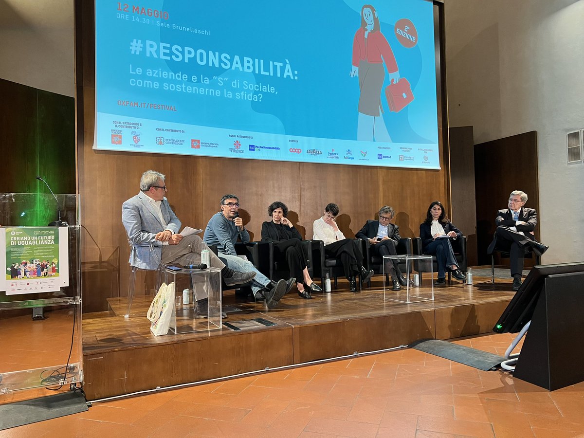 OxfamItalia's tweet photo. #responsabilità: le aziende e la “S” di sociale. Come sostenere la sfida? #OxfamFestival2023 https://t.co/oxHRZs3yZX