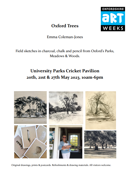 Gateway2Nature's tweet photo. Our very talented @GlamVols volunteer, Emma, will be exhibiting tree-inspired art this weekend &amp; next. 

She'll also be encouraging #HarcourtArboretum visitors to try drawing with charcoal made at the Arboretum on Mon 29 May.

❤️🌳✏️🎨
#oxfordshireartweeks
@OBGHA
@HeritageFundUK https://t.co/AKZpSrjUG1