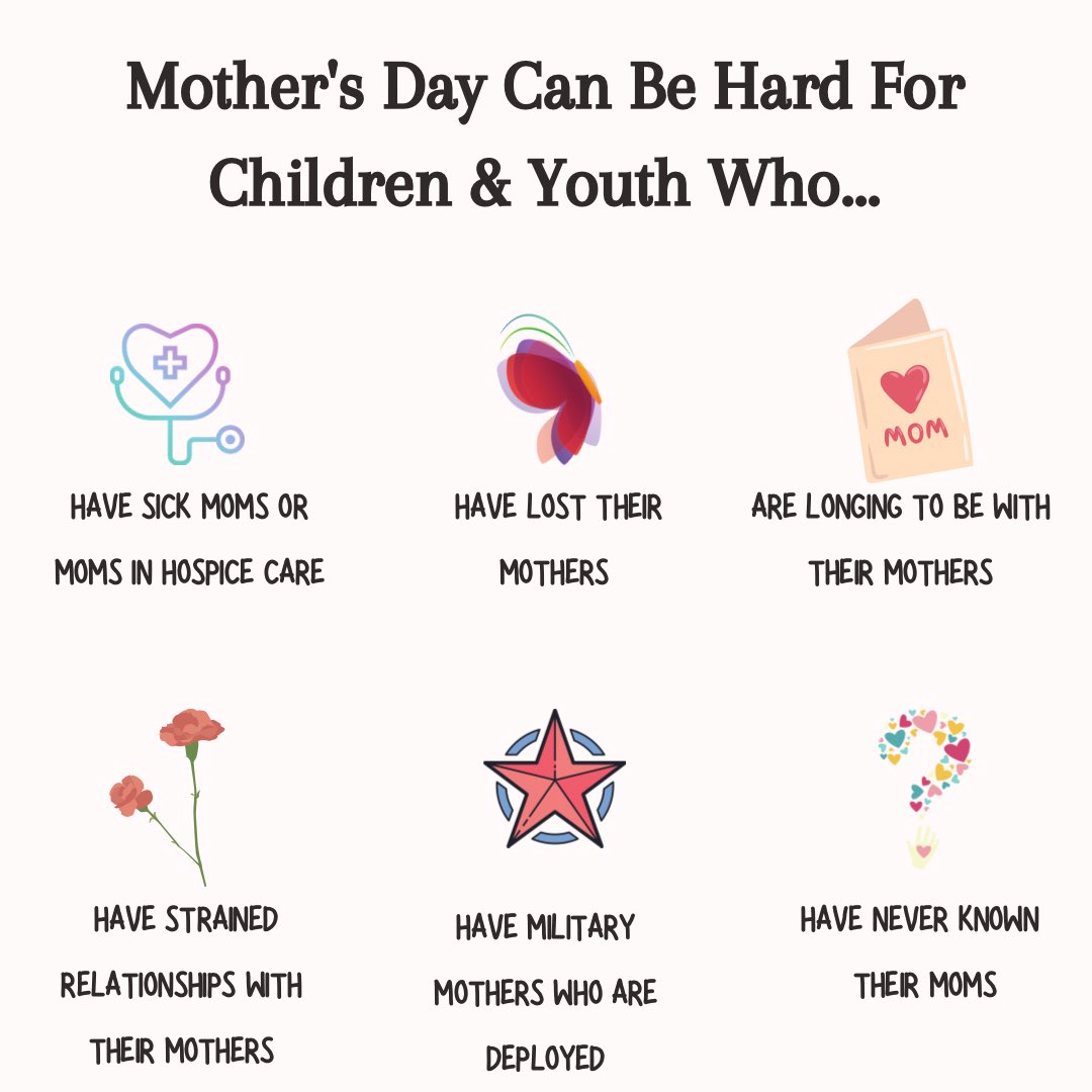This special day for so many can bring up a lot of emotions for grieving children and youth. It can make them feel isolated and can be hard for them to navigate without feeling overwhelmed.

#mothersdaygrief #griefsupport #mothersday #childhoodmatters #copingwithgrief