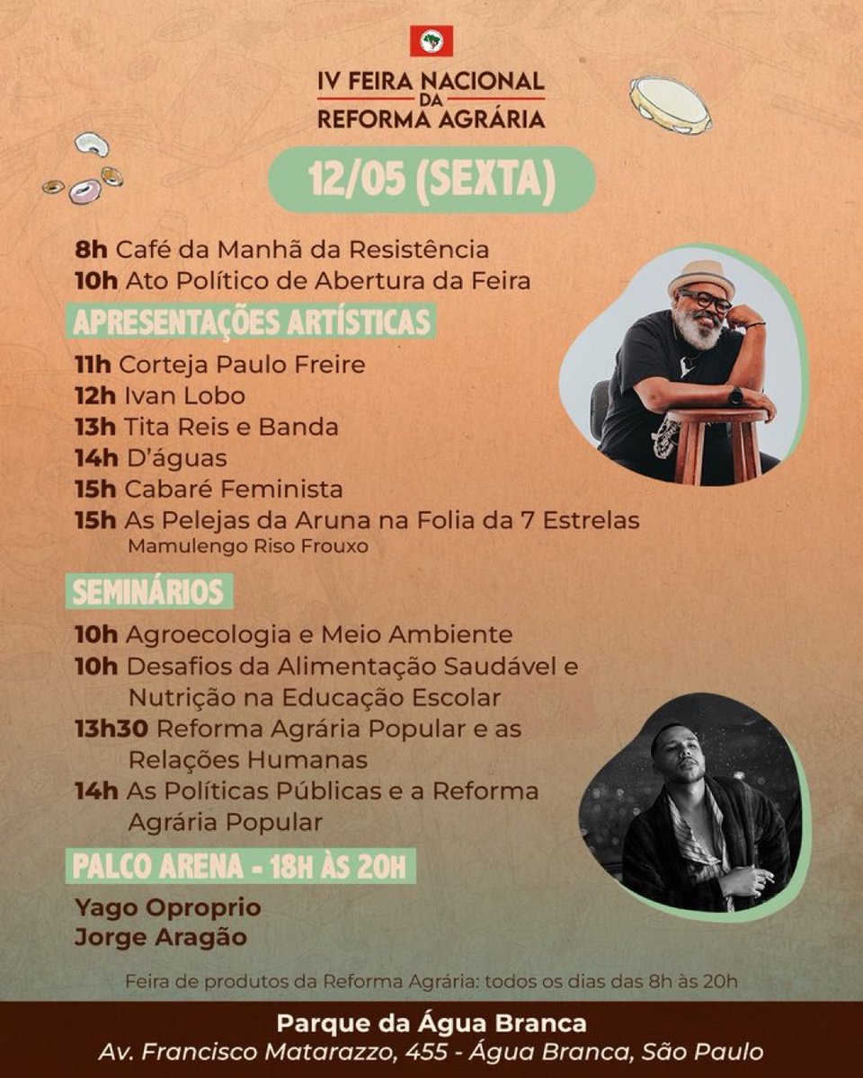 Magopool's tweet image. Hoje estarei em SP na Feira Nacional da Reforma Agrária realizada pelo #MST  Todos juntos discutindo a reforma agrária, alimentação saudável e políticas públicas. #ToComMST #FeiraDoMST