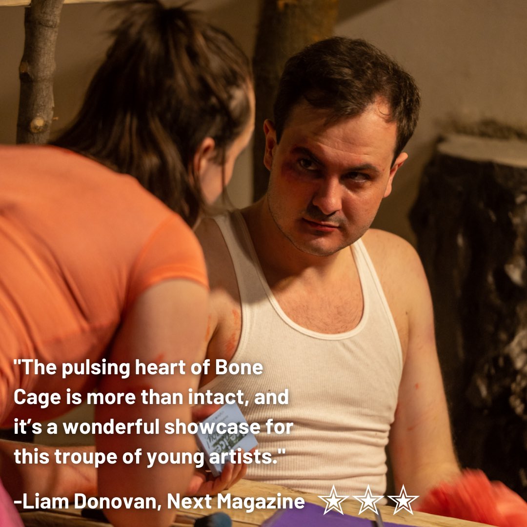 assemblytheatr_'s tweet photo. ⭐️⭐️⭐️
“The pulsing heart of Bone Cage is more than intact, & it’s a wonderful showcase for this troupe of young artists”
- @LoamDonovan (@nextmagcanada)
Come see this “dreary but lively, painful but playful” show tonight @ 8pm!
#BoneCageTO
🎟️https://t.co/3ZvXIPEeDU
#TheaTO https://t.co/mWOKFY4kH4