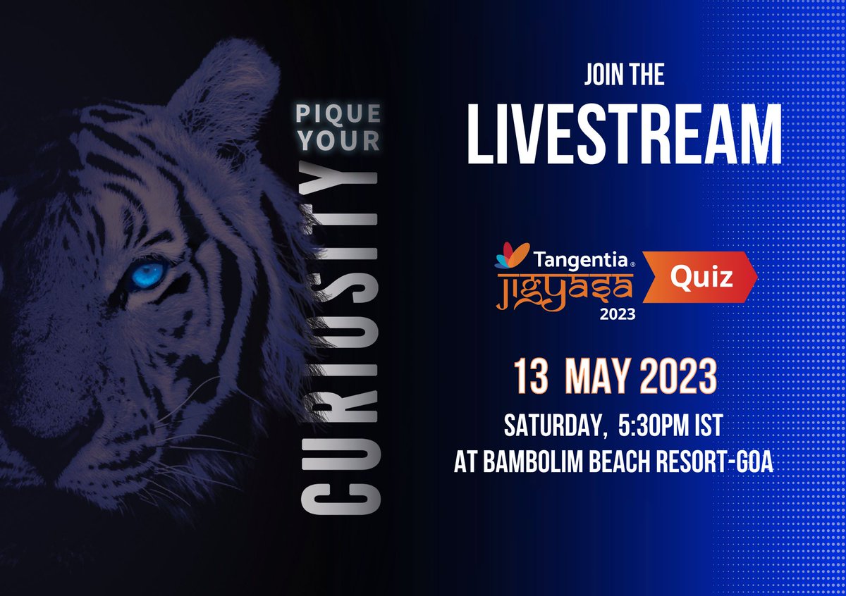 JigyasaQuiz's tweet photo. Join us for the thrilling 7th Tangentia Jigyasa Quiz 2023 Grand Finale tomorrow at 5:30 PM! Don't miss this virtual quiz extravaganza! See you there!
Livestream :https://t.co/8w5oBwj7wn
#TangentiaJigyasaQuiz2023 #QuizNight #LivestreamEvent #GoaQuiz #BizQuiz #TechQuiz https://t.co/9MXEwqaNwh