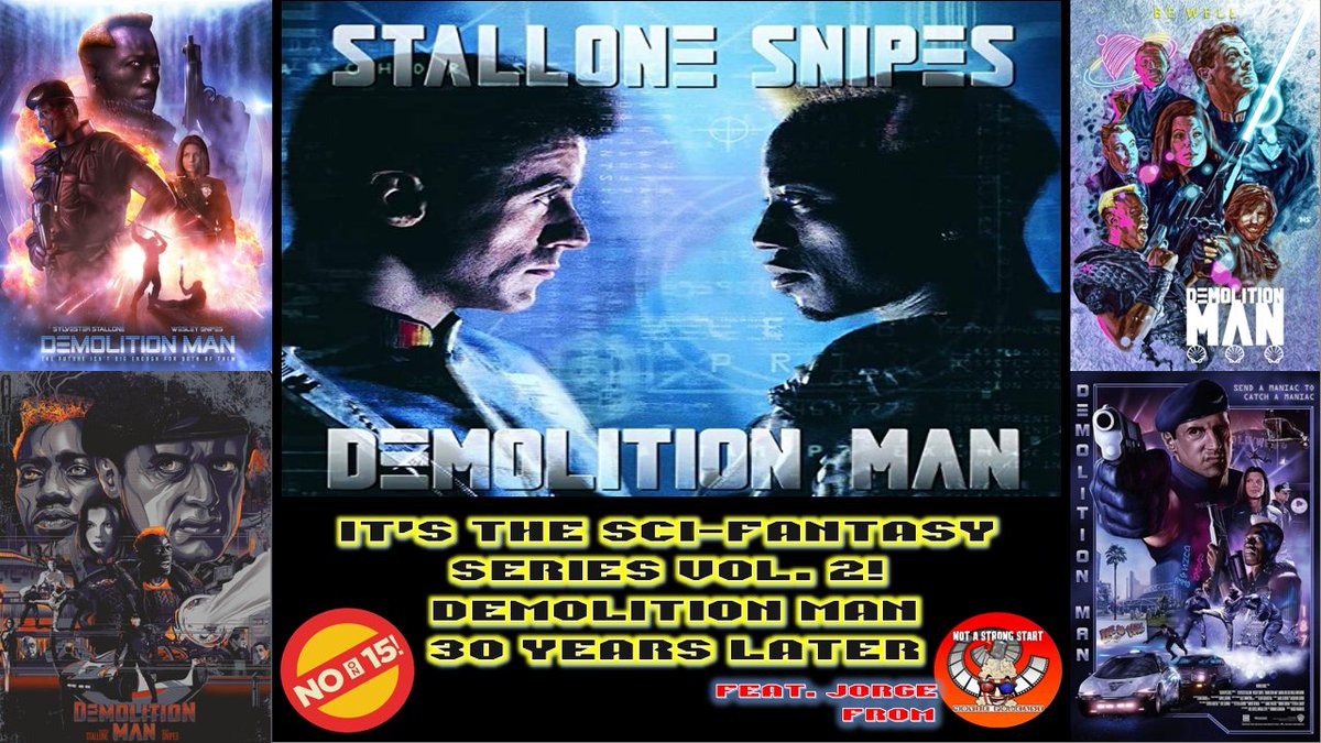 TheNo15Allcast's tweet image. VOLUME 2....dropping later today 😁🤘🏼  feat. @nekolopolis from @NotaStrongStart on the classic #DEMOLITIONMAN #WesleySnipes #SlyStallone #cultclassic #scifantasy #podcastandchill #90s #action #filmtwitter