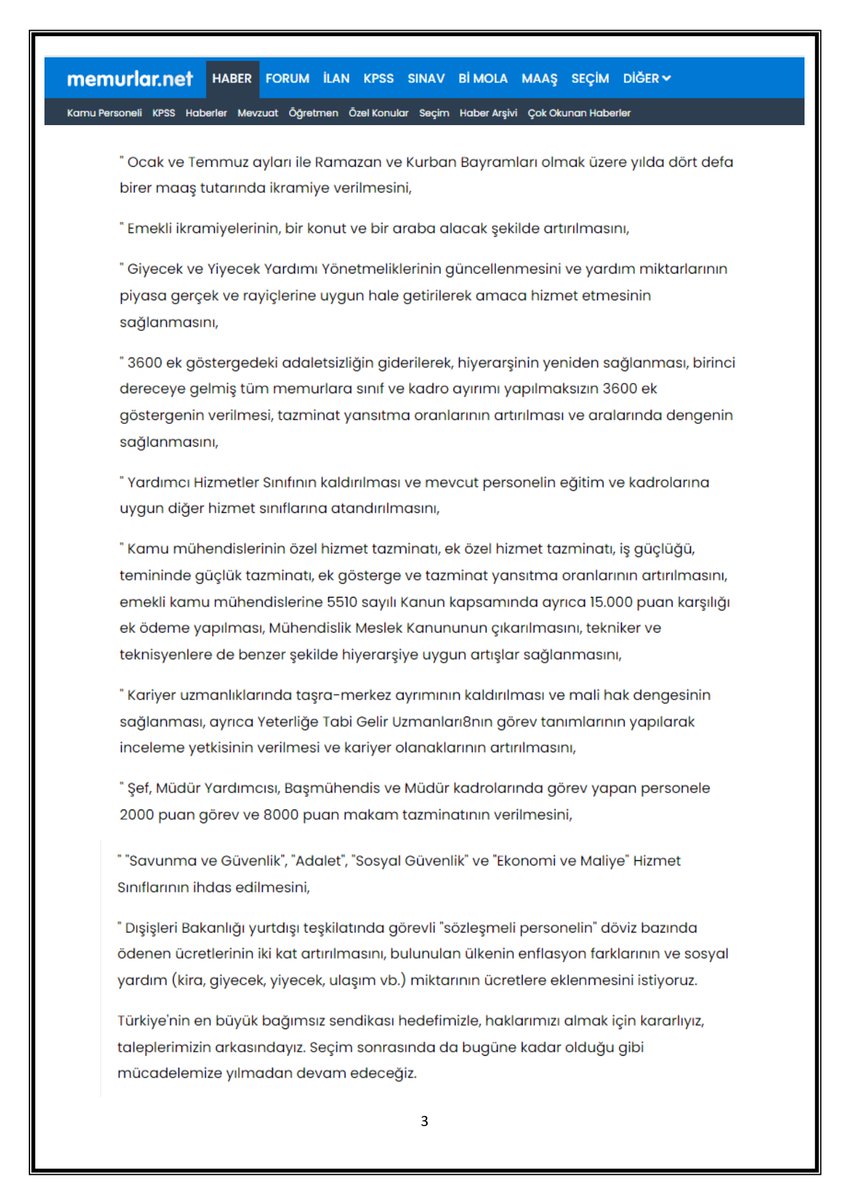 MEMUR MAAŞ ARTIŞLARI İLE İLGİLİ GÖRÜŞ VE TALEPLERİMİZ MEMURLAR.NET'TE...

#Savdessen
@savdessendikasi 
<a href="/RTErdogan/">Recep Tayyip Erdoğan</a> 
<a href="/kilicdarogluk/">Kemal Kılıçdaroğlu</a> 
<a href="/dbdevletbahceli/">Devlet Bahçeli</a> 
<a href="/meral_aksener/">Meral Akşener</a> 
<a href="/vedatbilgn/">Vedat Bilgin</a> 
<a href="/NureddinNebati/">Dr.Nureddin NEBATİ🇹🇷</a>