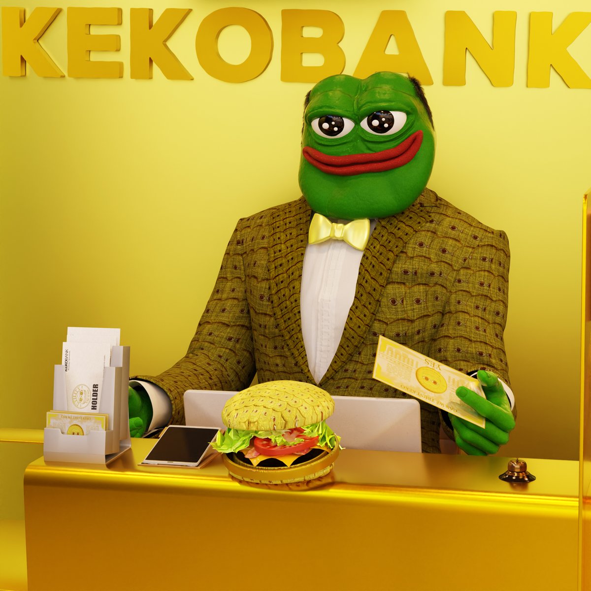 Kekobank takes care of its customers during the bear market. If you are a Holder go to reseption and grab your kekburger for only 69 $KEKO. I just came from there✊🟡🍔