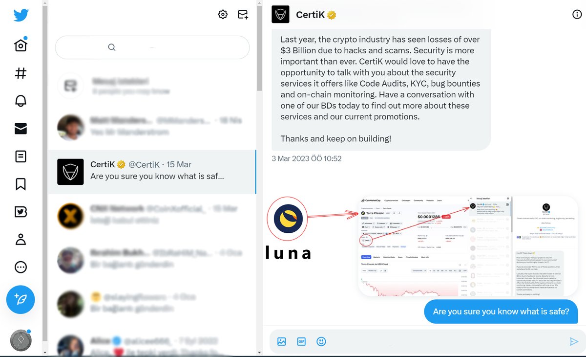 You decide who to trust. Don't let the judgment of others distrust! You will see a hypocrisy here. <a href="/CertiK/">CertiK</a> , who wanted to provide us with an audit report at exorbitant prices, said $luna is safe at 3 years ago. We are moving forward in our own way and with our own truths.#crypto