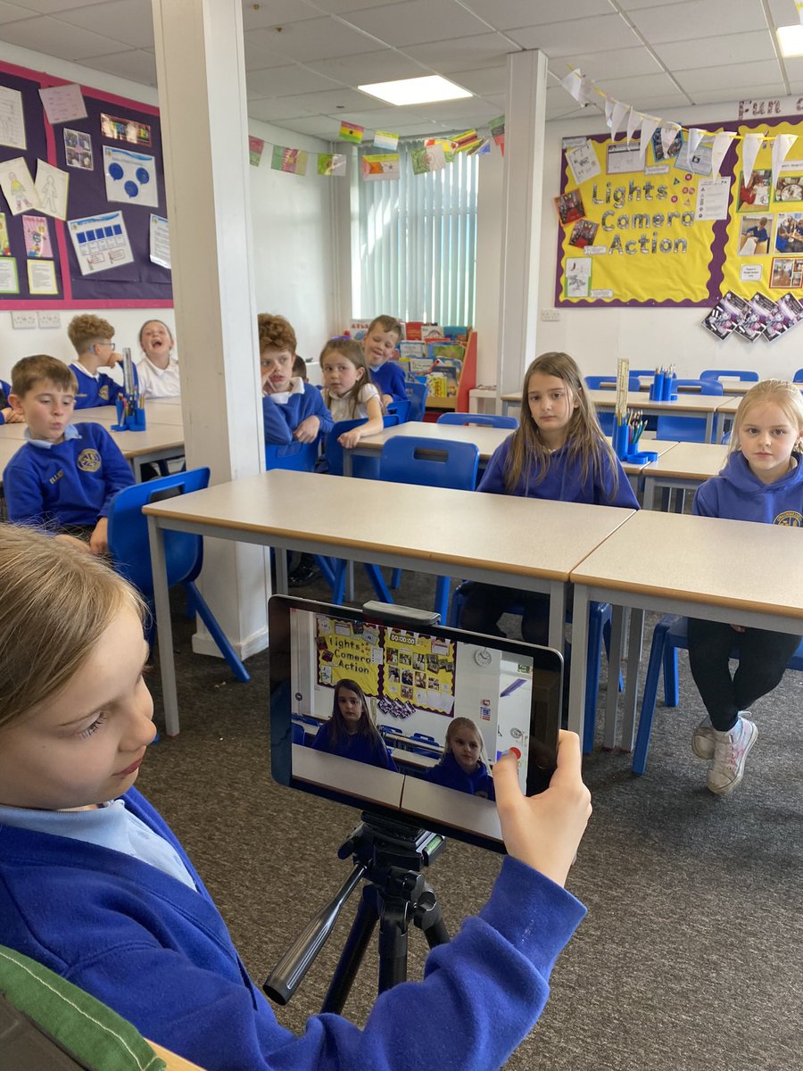 gwaunmeisgyn's tweet photo. Dosbarth Pinc have been busy writing scenes and scripts this week as well as filming and presenting a news report! Lights, Camera, Action 🎥 #creativecariad https://t.co/PzAzHVX3eX