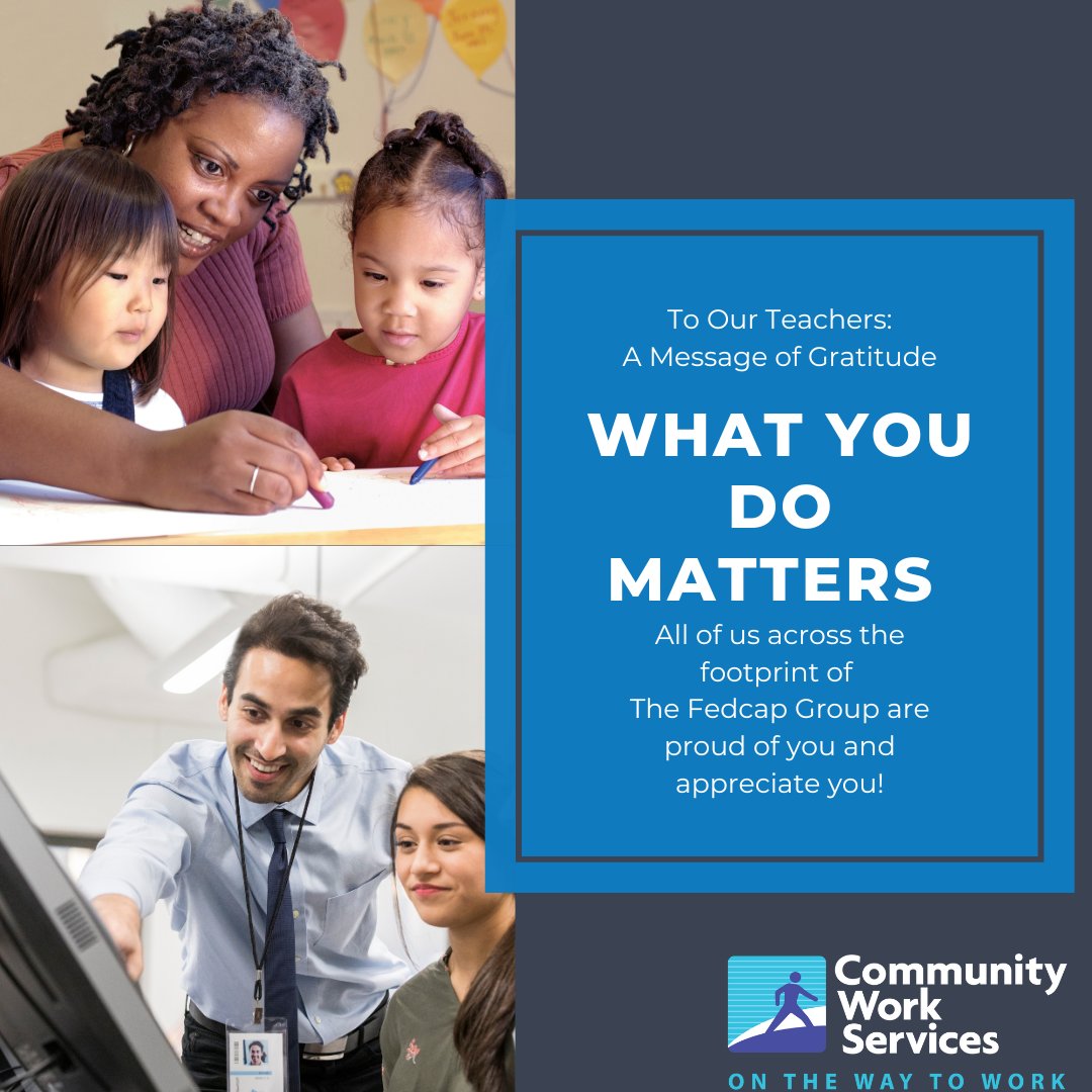 Honoring our teachers who engage, educate and support the children and youth and their families across our span from early intervention to child care to preschool to middle and high school. #TeacherAppreciationWeek