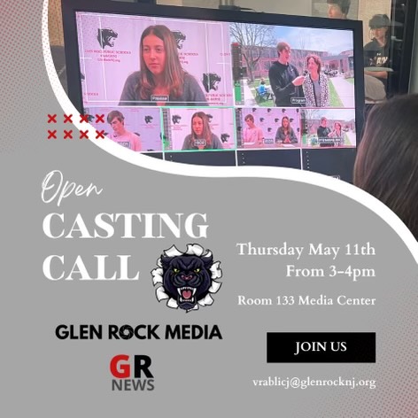 GlenRockEdTech's tweet photo. GR Media Club held an open casting call for the 23-24 school year. 25+ Ss auditioned for on air talent roles including sports commentators, news anchors, and even talk show hosts, everyone had a blast learning about all the opportunities to be in front of the camera. @grpssupt https://t.co/ebHxxisj8Y