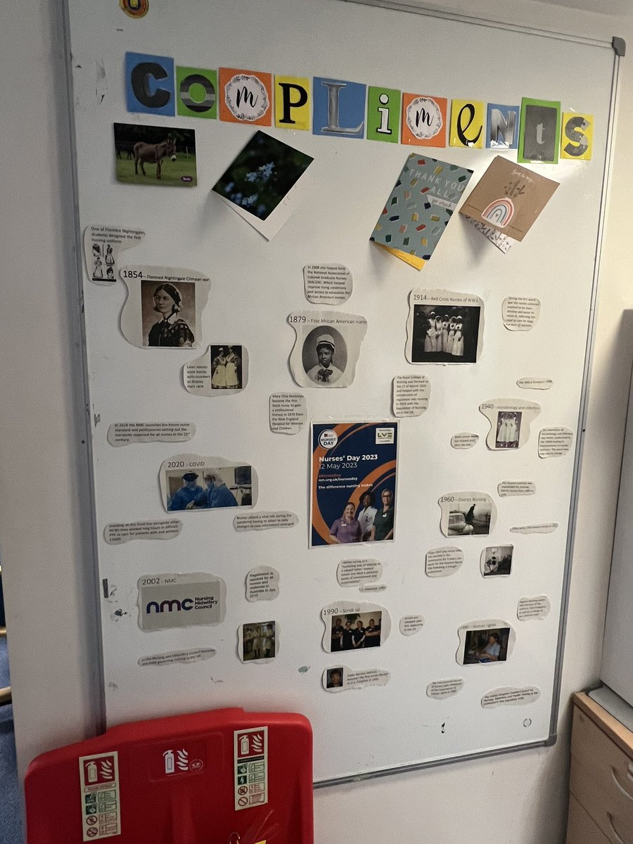 Celebrating International Nursing Day by sending positive messages to all our incredible nurses! Our lovely students also made this amazing board celebrating nursing through history 👩🏼‍⚕️👨🏼‍⚕️🏥🩺🚑😷 #internationalnursesday2023 #nursesday @HWHCT_NHS