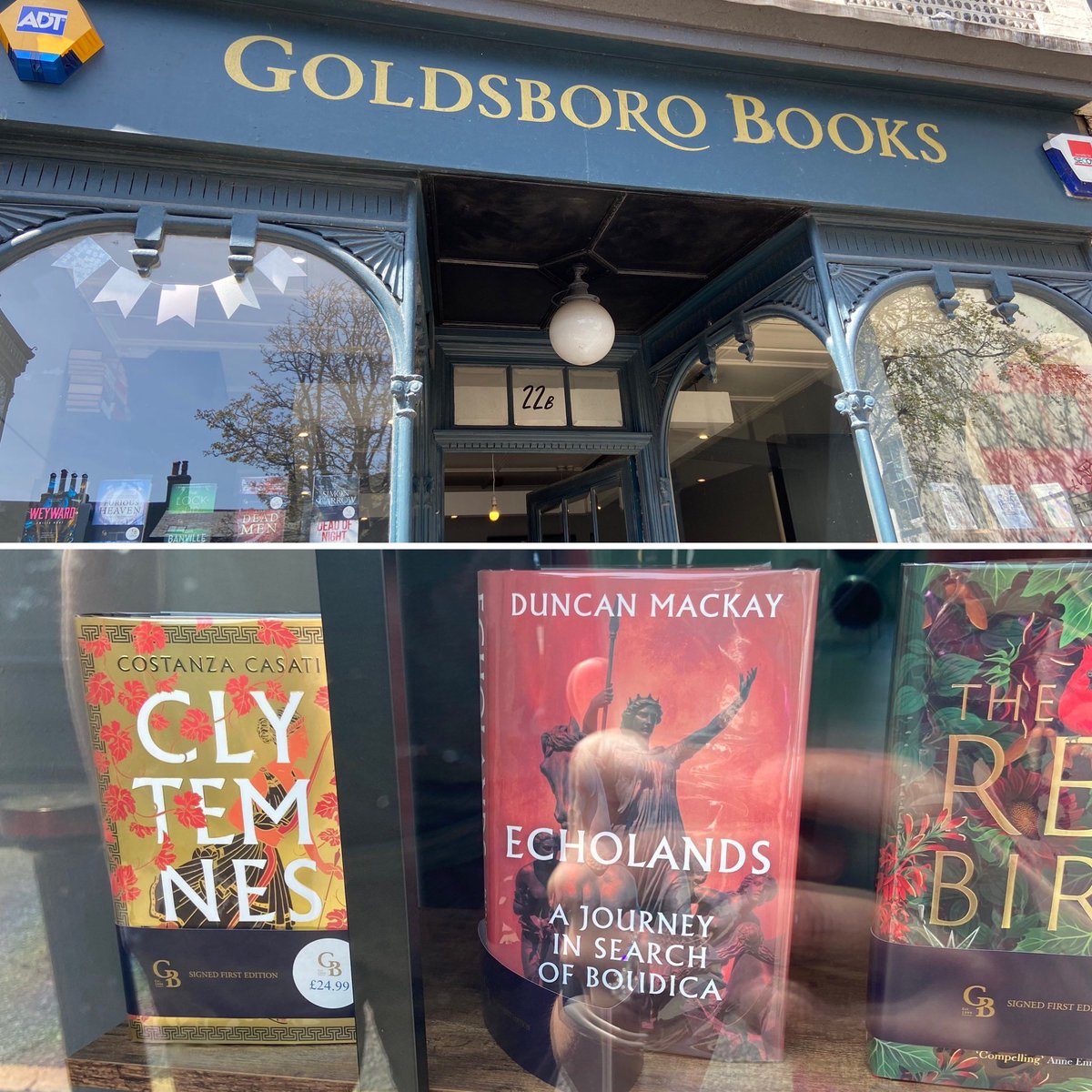 Spotted in the wild!! The fantastic Echolands by <a href="/theDuncanMackay/">Duncan Mackay</a> front and centre of the window display <a href="/GoldsboroBooks/">Goldsboro Books</a> in Brighton!