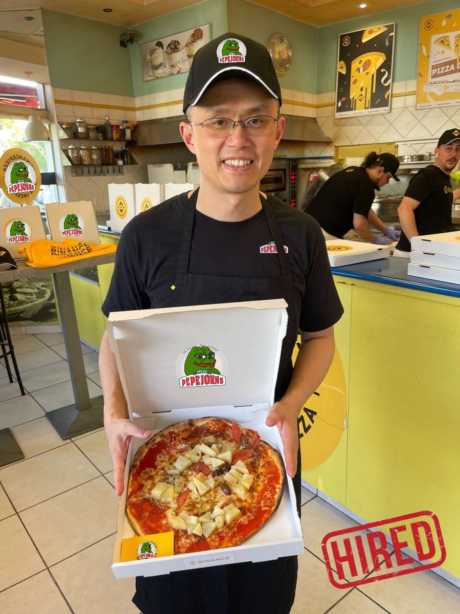 Thank you for visiting #PepeJohns and we hope you enjoyed the free $Pepe-Roni Pizza !

You are always welcome <a href="/cz_binance/">CZ 🔶 BNB</a> <a href="/binance/">Binance</a>

#memecoin #memecoinseason #memecoins #pepe #binance #binancepizza