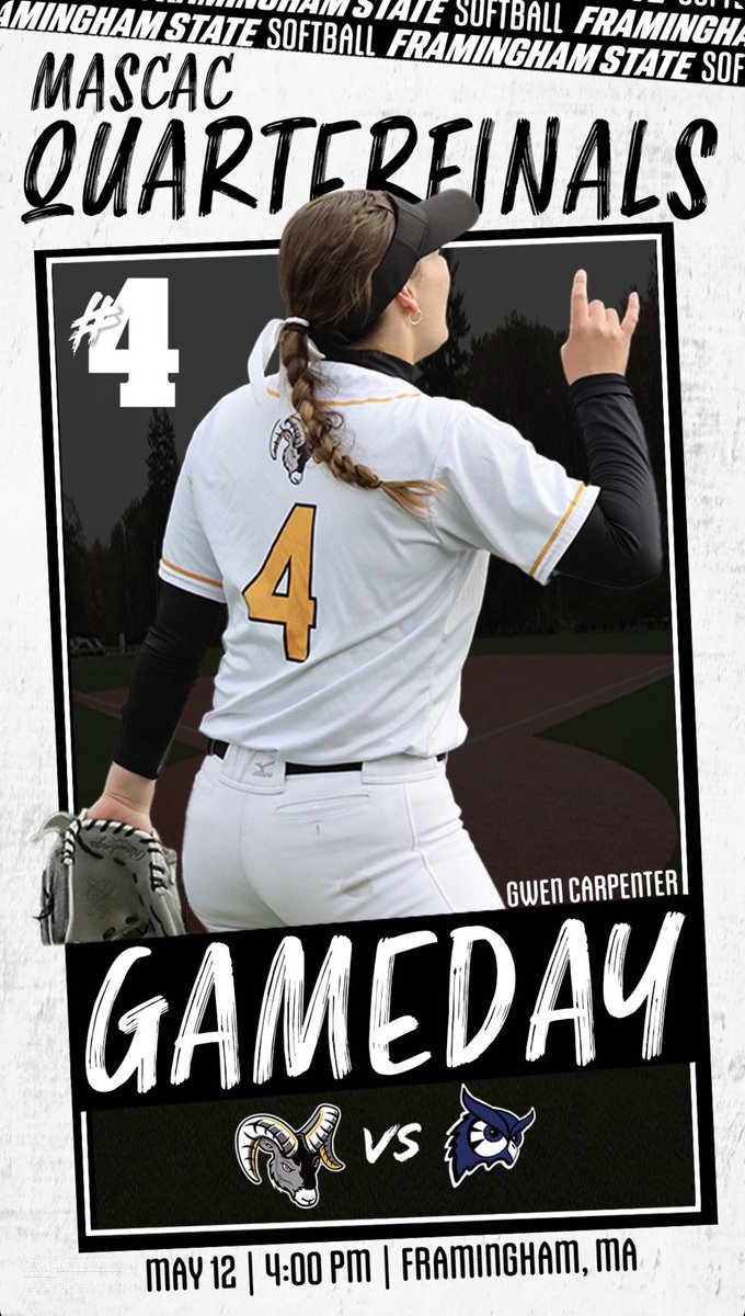 GAME DAY! MASCAC quarter finals at Maple St Field today at 4! Be there! #mascacsoftball #d3softball #NCAASoftball