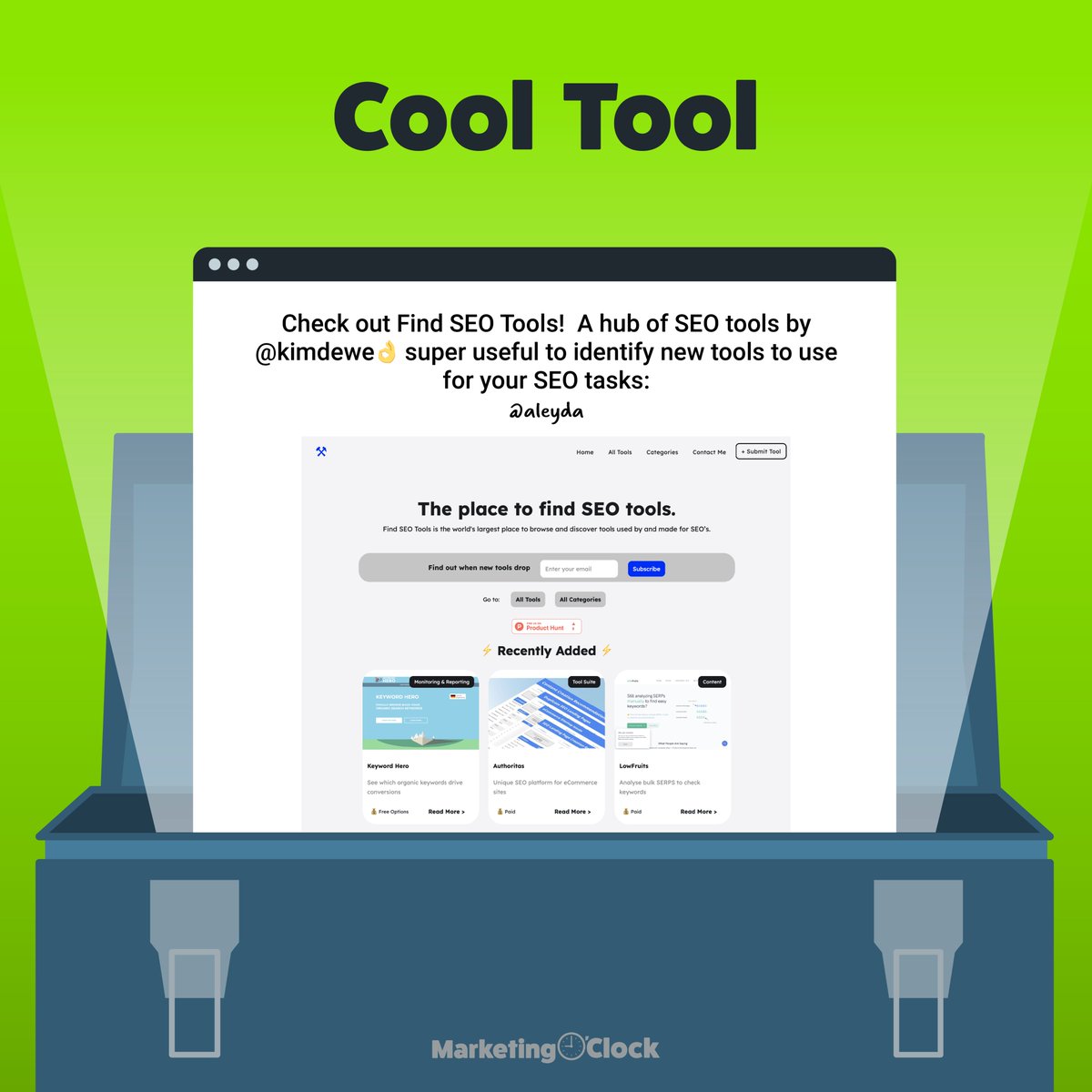 🛠️Cool Tool🛠️

Sounds like <a href="/kimdewe/">Kim Dewe</a>'s SEO toolbox is a real 'search-engineius' creation, thanks for sharing <a href="/aleyda/">Aleyda Solis 🕊️</a> 💡

Test out the tool: findseotools.com

More news here: youtu.be/VtO3Pl2m4FM?t=…