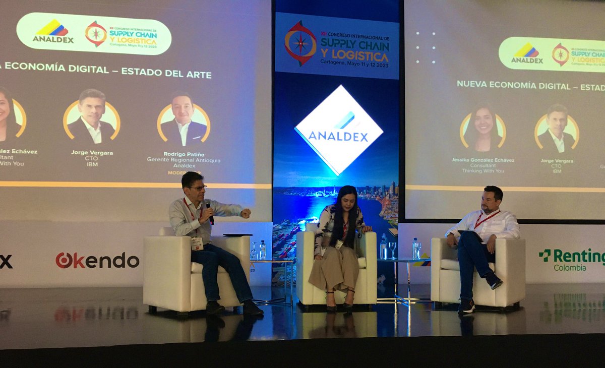 Se espera que las ventas globales de comercio electrónico alcancen los US$6,3 billones en 2024. Iniciamos el segundo día de #supplychainanaldex con el conversatorio: 'Nueva Economía digital – Estado del arte'.