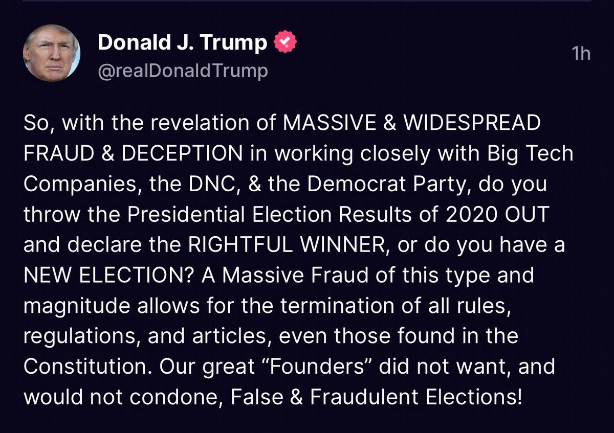 ProDemocracyRTs's tweet photo. One clear sign that American democracy is in deep trouble came last December when a Truth Social post by Donald Trump called for “termination” of the Constitution and the news media yawned. The New York Times played it on Page 13. 1/7 https://t.co/rC2elfUTCy