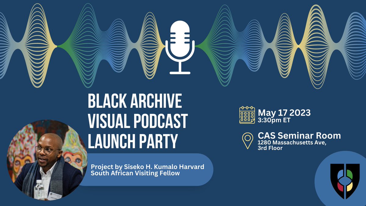 Join us for the Black Archive Visual Podcast Launch Party on Wednesday, May 17, at 3:30pm ET (In-person and online!) Learn more and watch the teaser trailer: africa.harvard.edu/event/black-ar…