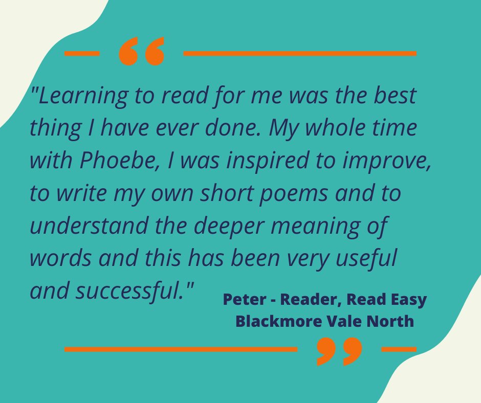 You can read more about Peter's Reading journey on our website by following the link in our bio 🧡
#FeelGoodFriday #AdultLiteracy #Coaching #Literacy #Reading #LearnToRead #Success #ReaderStory #BlackmoreValeNorth #Inspiring