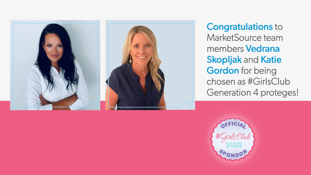 MarketSourceInc's tweet photo. Congratulations to #MarketSource team members Vedrana Skopljak and Katie Gordon for being chosen as #GirlsClub Generation 4 proteges! You rock!

https://t.co/r2PFFVJafP https://t.co/wtoDkUYQ72