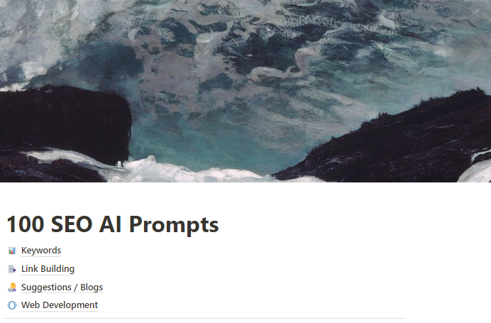 Sam_Romain's tweet image. A good SEO strategy will help you rank better
I have gathered 100 AI prompts to give you a good start on SEO-focused content
Comment "Seo" and I will send them to you for free
Only first 250
You must follow me so I can DM you
