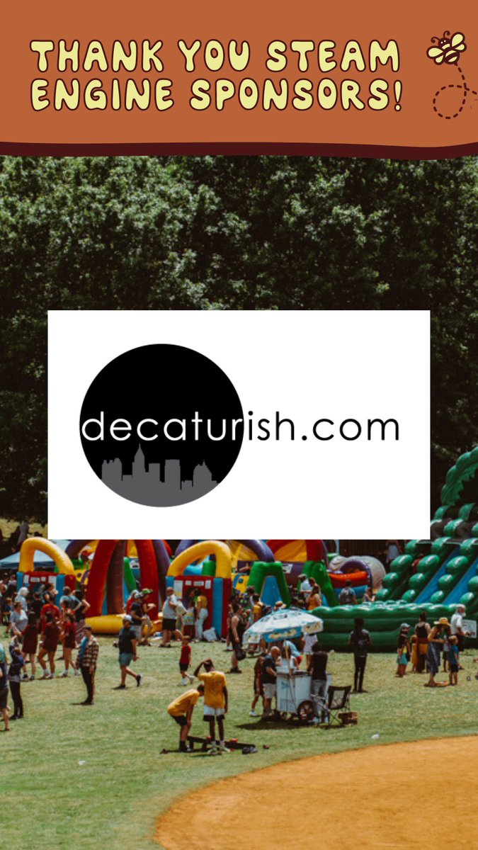 Thank you SO MUCH to Steam Engine Sponsor @decaturish for continuing to support our neighborhood and our 20th Annual Spring Fling Festival and Tour of Homes! Thankful for the excellent coverage and the awesome ads Decaturish.com was able to run for us!
