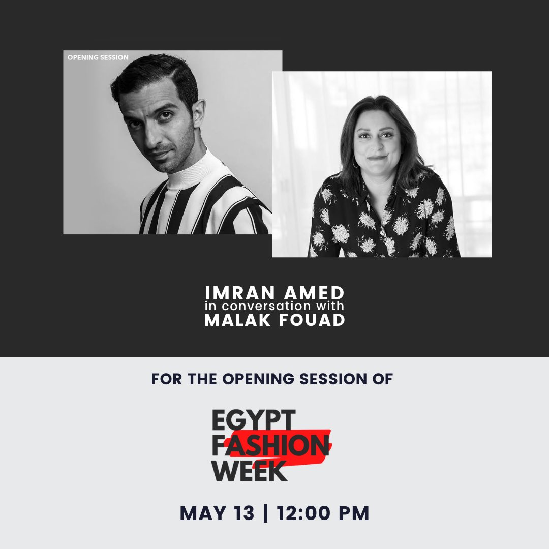 What I Did Next (@whatididnextpod) on Twitter photo EFW x WIDN Partnership
We're thrilled that our host <a href="/MalakFouad/">Malak Fouad</a> will be in conversation with <a href="/imranamed/">Imran Amed</a>, the CEO & Founder of Business of Fashion, for the opening session of Egypt Fashion Week 2023, on Saturday, May 13th at the Agricultural Museum in Dokki at 12PM #WhatIDidNext EFW x WIDN Partnership
We're thrilled that our host <a href="/MalakFouad/">Malak Fouad</a> will be in conversation with <a href="/imranamed/">Imran Amed</a>, the CEO & Founder of Business of Fashion, for the opening session of Egypt Fashion Week 2023, on Saturday, May 13th at the Agricultural Museum in Dokki at 12PM #WhatIDidNext