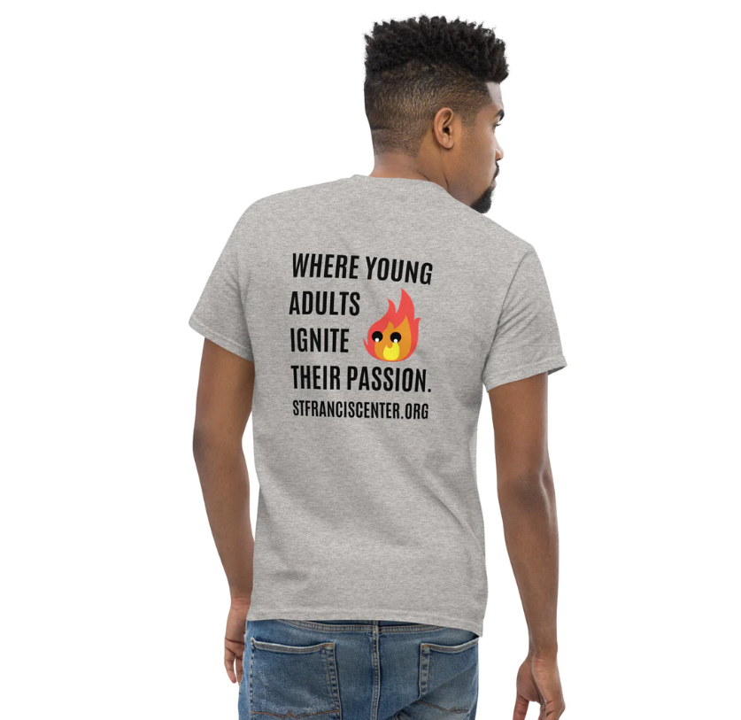 StFrancisBmore's tweet photo. Now introducing the 2022-2023 Igniter Internship t-shirt, ON SALE NOW through our online merch store! The #IgniterInterns hand-picked this slogan for the program &amp; one of the interns, Chaela, designed "Iggy" the flaming mascot! 🔥 Get yours: https://t.co/ugreuSfxD3 https://t.co/WIPmtRHb2C