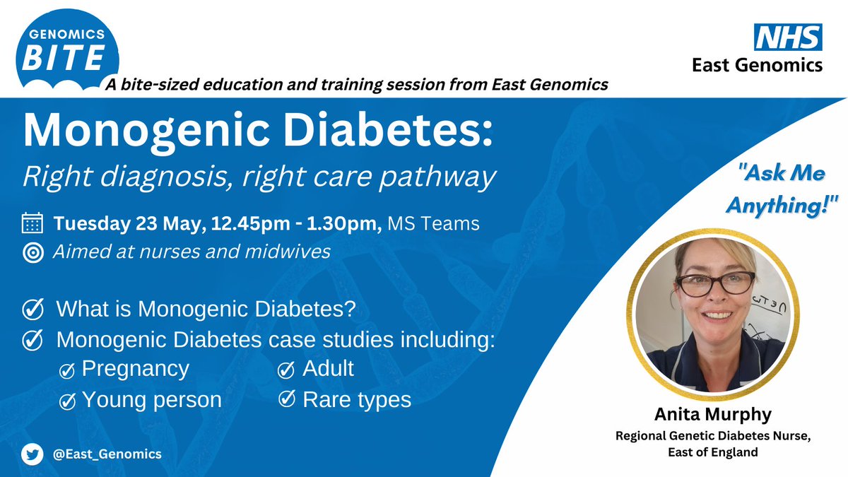 Sign up to receive our newsletter here: form.jotform.com/221302064023335 And register your FREE place at the below learning session here: events.eahsn.org/NHSEastGenomic…