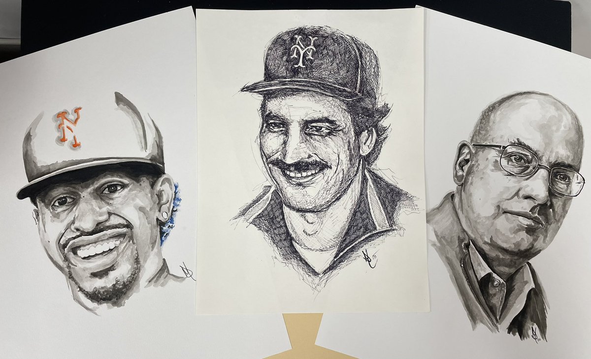 dave_majo's tweet image. random @mets art sale! all originals…@StevenACohen2 &amp;amp; @Lindor12BC 11x14 watercolor/ink….@keithhernandez 9x12 pen sketch…$200 for all 3, or can sell separately…retweet, tell a friend! buying these will put us in a winning streak!