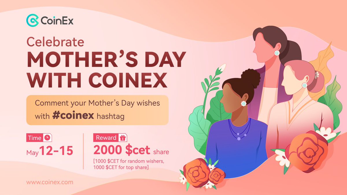 Celebrate Mother’s Day With CoinEx🎉

Follow Simple Tasks and Win 2000 CET reward 🎁

Comment Your Mothers Day wish With #CoinEx 

Join Here:👇
gleam.io/competitions/d…

#MothersDay #coinex #cryptocurrency