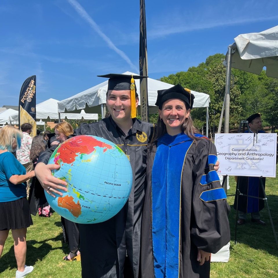 KSUGeoAnth's tweet photo. Congratulations!!! To our #anthropology #geography and #geospatialsciences graduates in the Department of Geography and Anthropology at Kennesaw State University @ksuchss @kennesawstate we are proud of you! #KSUgrad #ForeverOwl #wingsfound https://t.co/DqOIgOGpQh