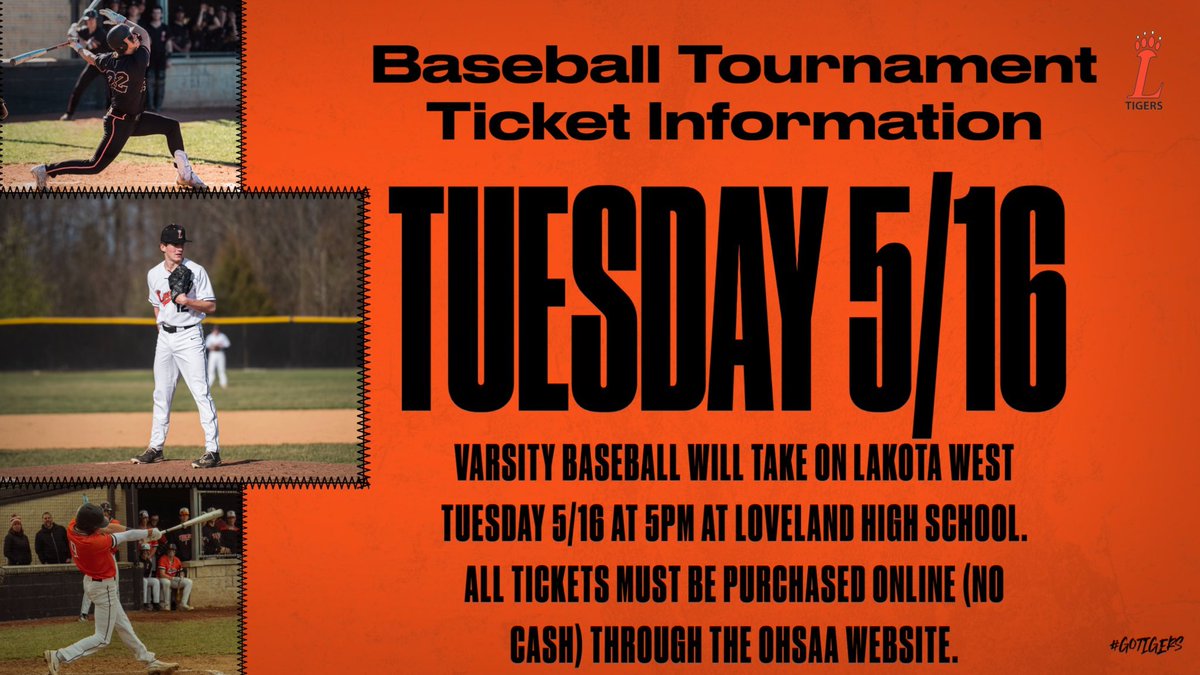Buy your tickets here: ohsaa.org/tickets
Go Tigers! 🐅