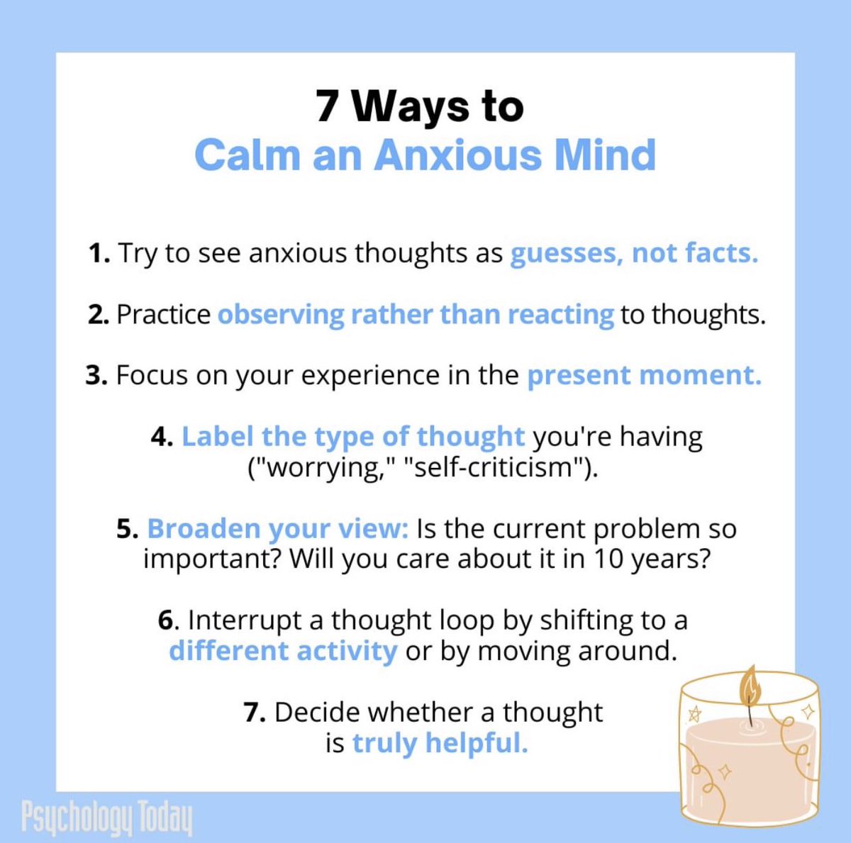 7 ways to calm an anxious mind. #MentalHealthAwarnessMonth <a href="/CarePossible/">CarePossible</a>