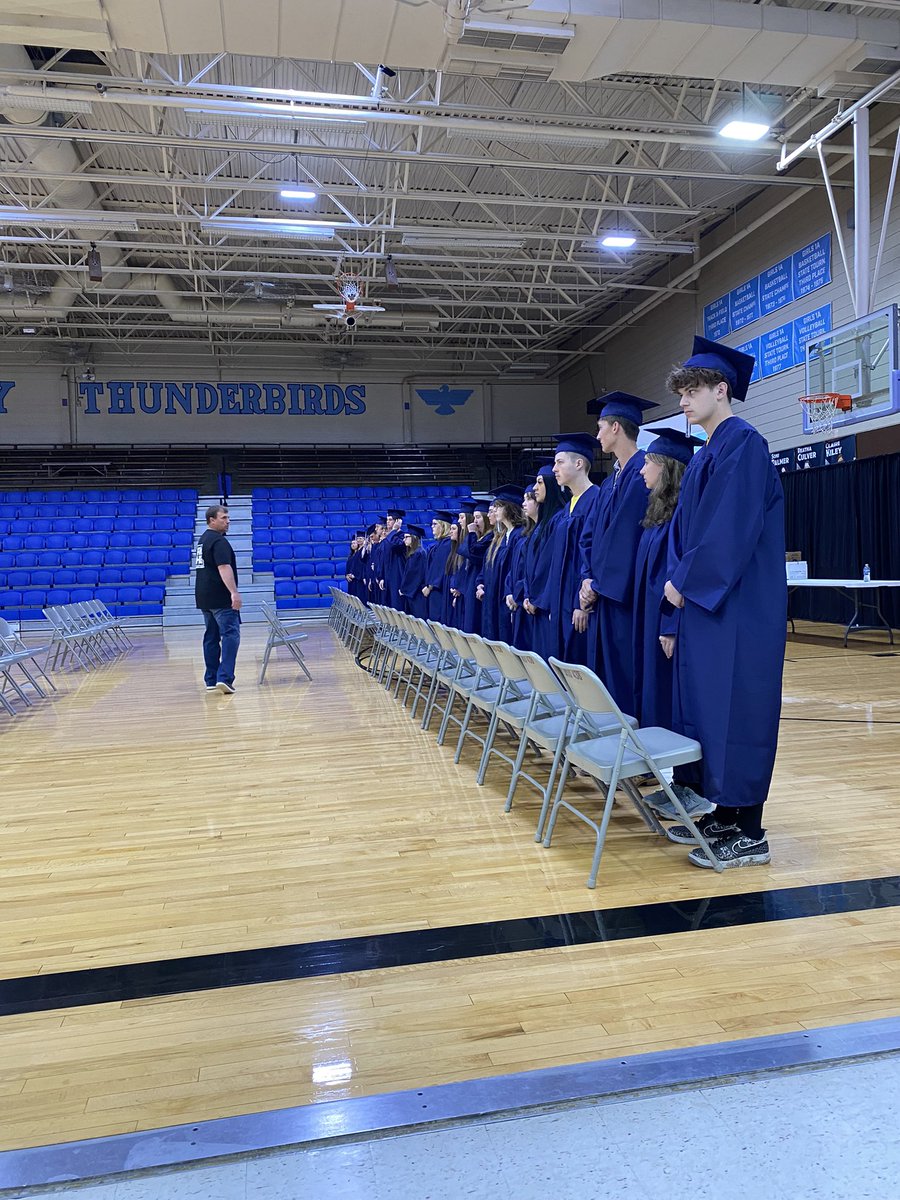 tbirdsuper's tweet photo. Graduation practice 2023! I cannot imagine a professional experience that could possibly be better than watching children grow up. I ❤️ being a PK-12 building! The future is bright!😎 https://t.co/KbwtMQb4WU