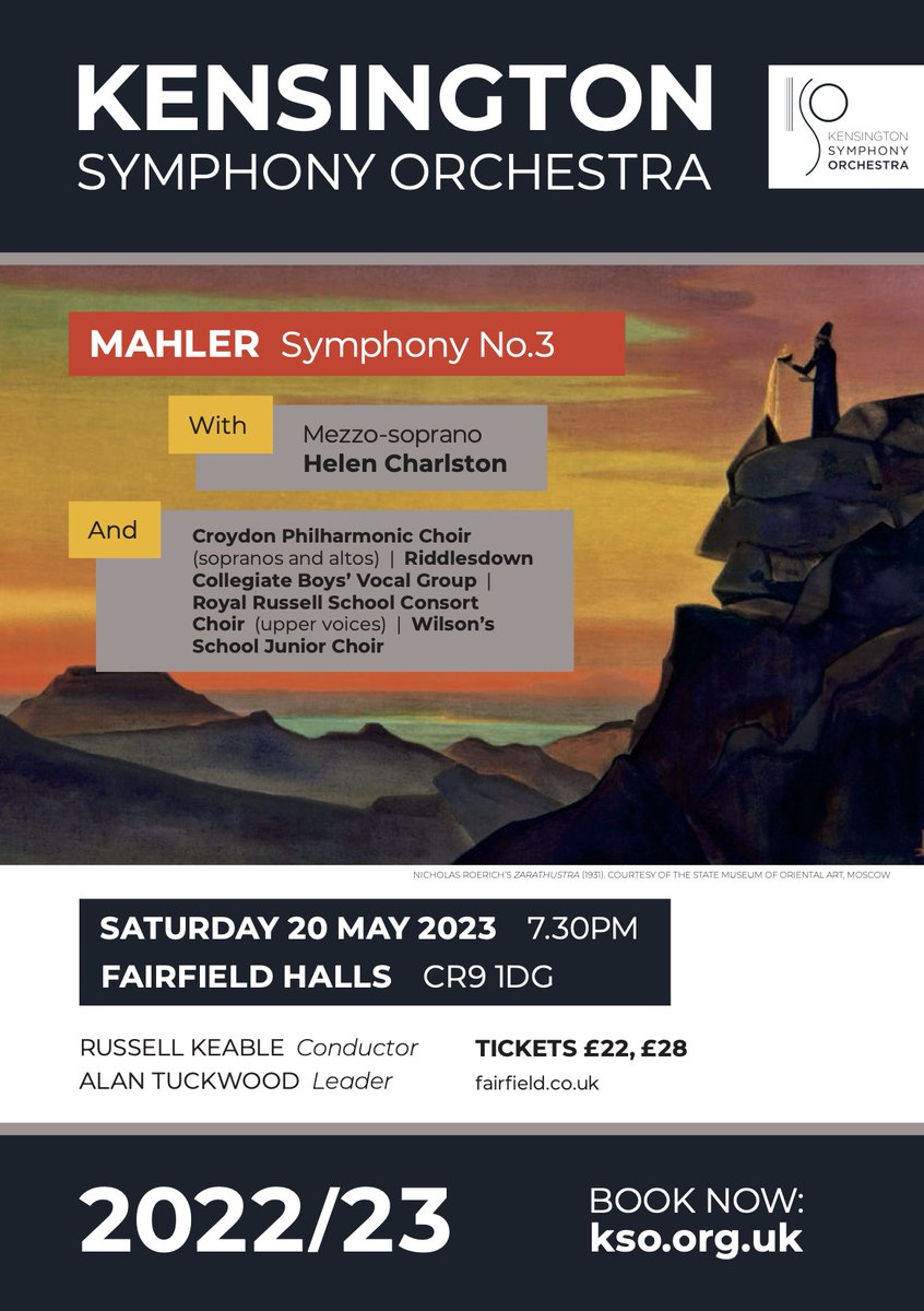 An orchestra of 96, a chorus of 75, 3 children's choirs, star mezzo <a href="/helencharlston/">Helen Charlston</a> and an offstage post horn. It can only be one thing: Mahler's Symphony no.3  <a href="/FairfieldHalls/">Fairfield Halls Fan</a>   

🎫 Get your tickets to witness this thrilling spectacle for yourself kso.org.uk/event/mahlers-…