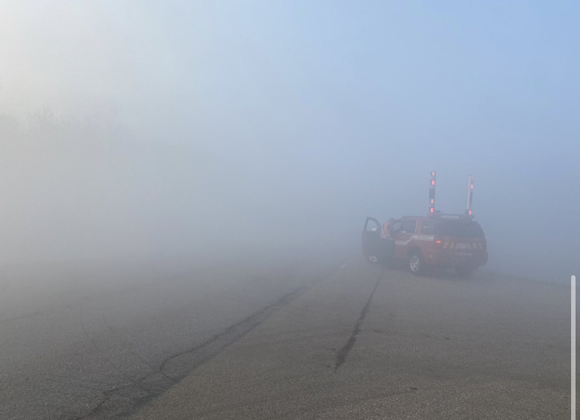 Ok folks in #Strathco. Be careful out there. 

Roads are closed due to poor visibility and collisions. 

Closed between Highway 14 and Highway 21 from RE 231 east to Highway 21. The road is also closed on Highway 21 from TWP 520 south to 514.

The picture explains why…