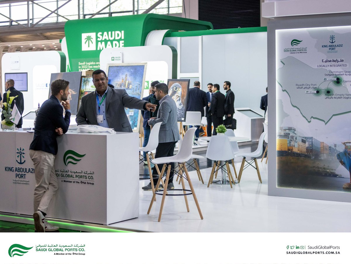 SaudiGlobalPort's tweet image. في ختام معرض @transport_messe نتقدم بالشكر لجميع زوار جناح #الشركة_السعودية_العالمية_للموانئ و @kaapdammam و @sarsaudirailway ونعتز دائما بوجودكم معنا في سعينا لابراز مكانة المملكة كمنصة لوجستية عالمية عبر تعظيم القيمة المتحققة من القطاع اللوجستي السعودي #transportlogistic
