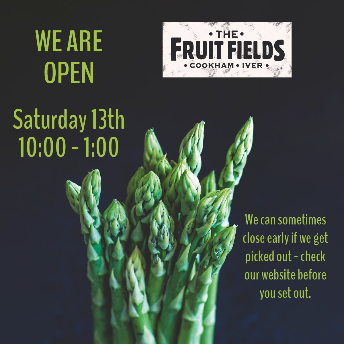 Copasfarmspyo's tweet image. #Asparagus #Pickyourown @Copasfarmspyo 
Don’t miss out on this wonderful seasonal vegetable! 
#Iver #Cookham